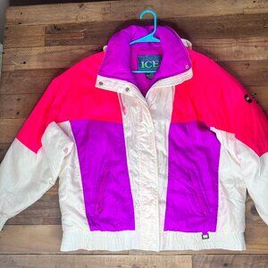 Black Ice Thermolite Colorful Women's Large CoreTex Jacket- White, Pink, Purple